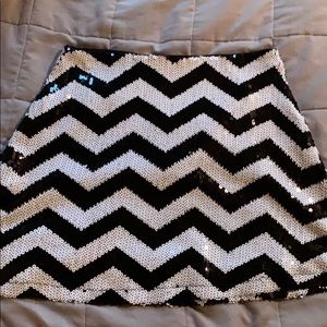 Forever 21 Chevron Sequin Skirt